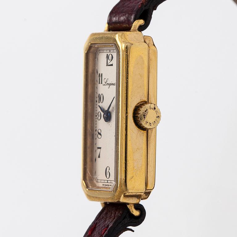 Longines, armbandsur, 25 x 13 mm, förgyllt 20 M, manuellt.