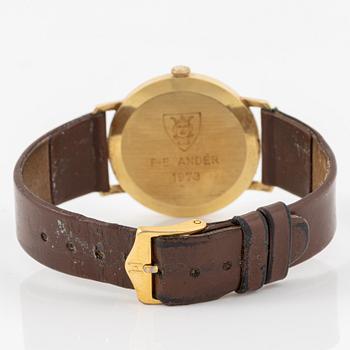 Certina, wristwatch, 18K gold, 34 mm.