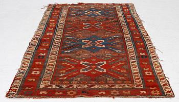 Matta, Kazak, antik, 1800-talets andra hälft. ca 205 x 105 cm.