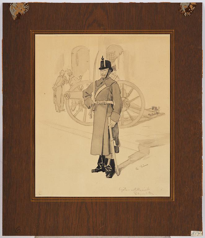 Carl Larsson, "Göta artillerist - Högvakten".