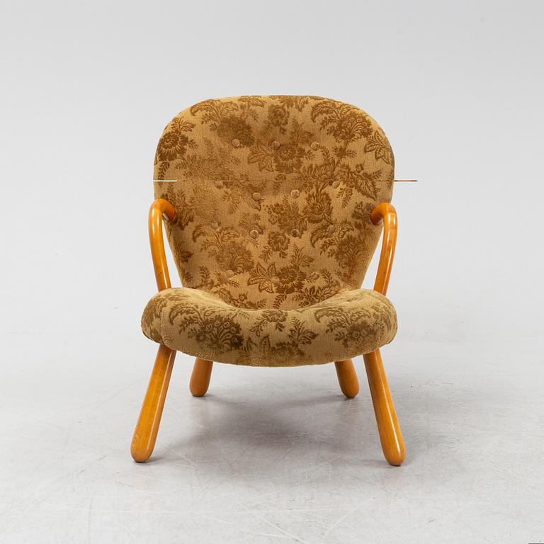 Arnold Madsen, tillskriven, fåtölj ”Muslinge” / "Clam chair",  1940-50-tal.