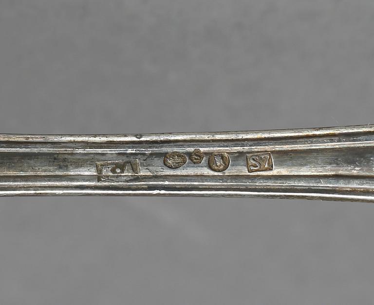 RESEBESTICK I ETUI, 4 delar, silver, Karl Andersson Stockholm 1920. Vikt 145 gram.