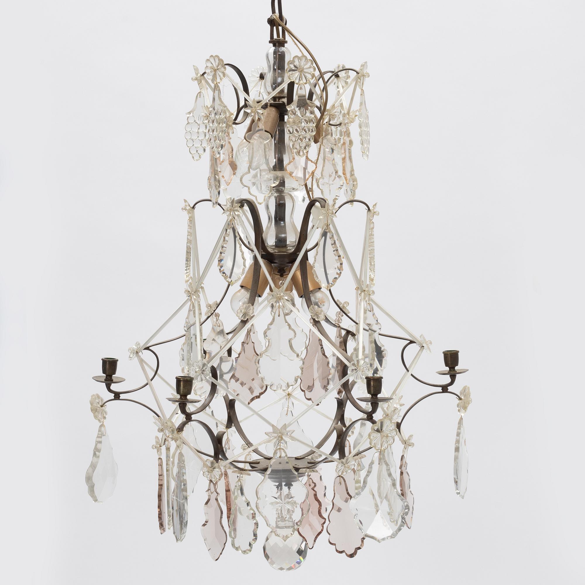 Chandelier, Rococo style, first half of the 20th century.