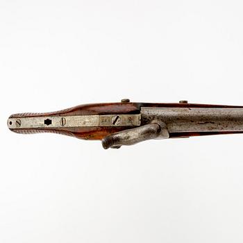 A Swedish rifled percussion pistol, 1850 pattern.