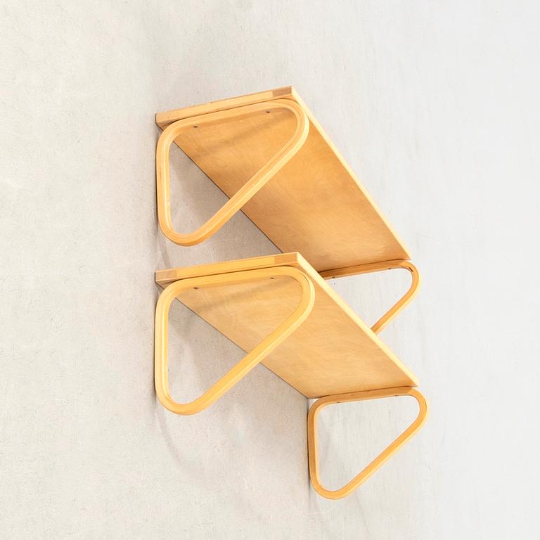 Alvar Aalto, two wall shelves, Artek Helsinki 1970s.