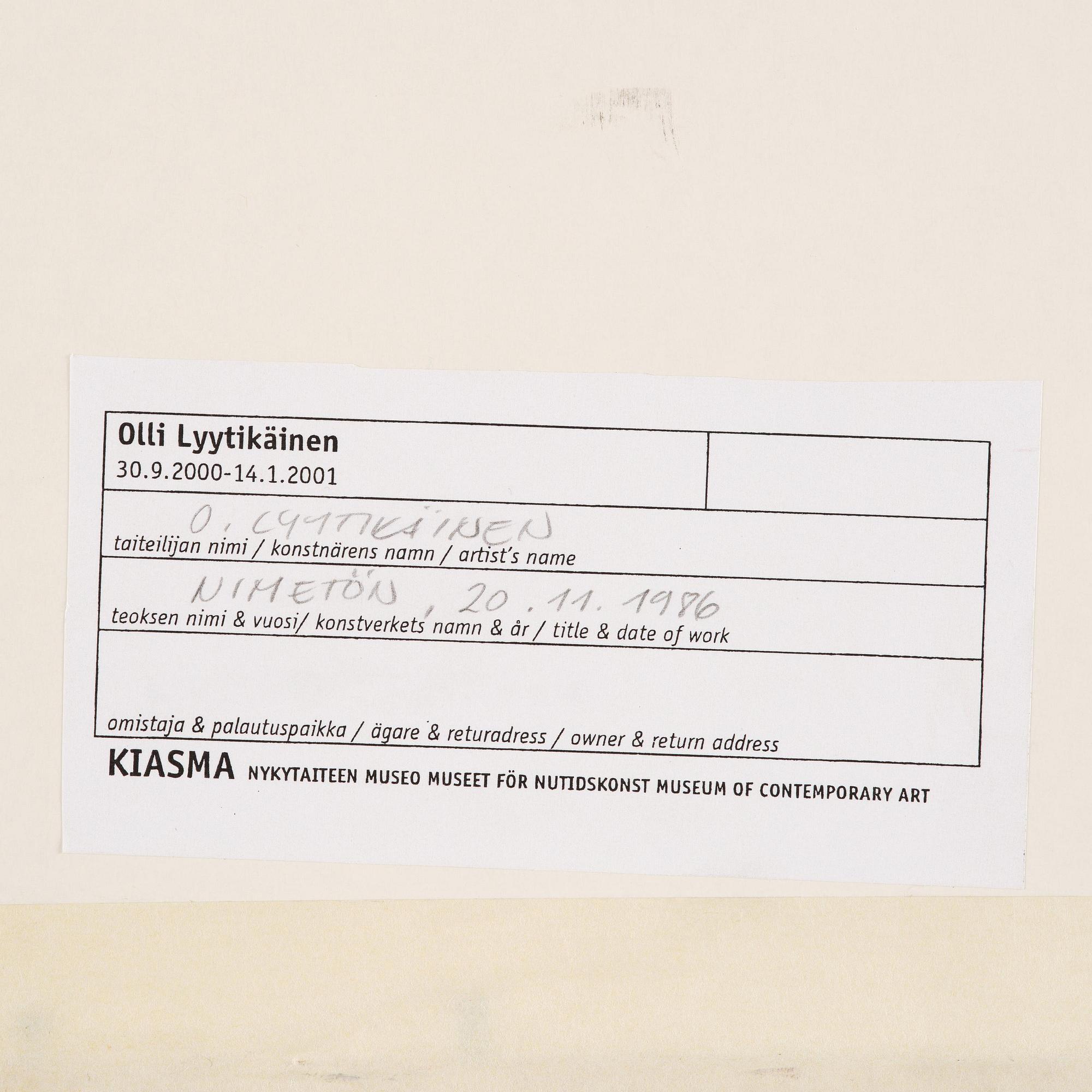 Olli Lyytikäinen, Utan titel.