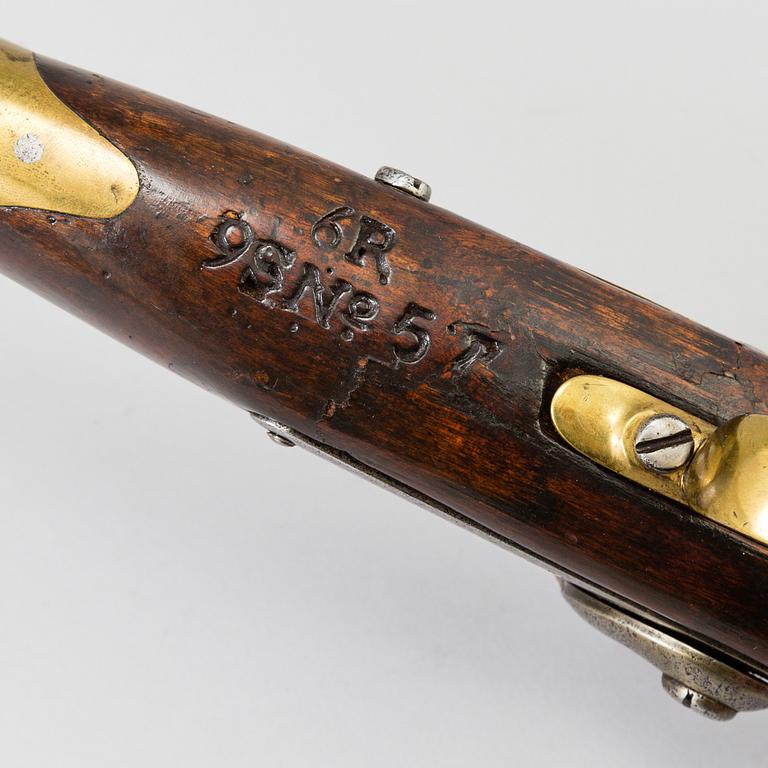 A Swedish cavalry percussion lock pistol model 1850 from Husqvarna Gevärsfaktori.