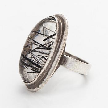 Erik Granit, ring, silver and rutilated quartz, Helsinki, 1962.