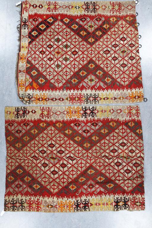 KELIM, ett par, Antik, Nordväst persisk, ca 225x173x 200x170 cm.