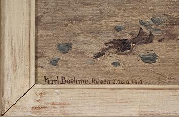 KARL THEODOR BOEHME, olja på duk, sign o dat Rügen 20/9 1919.