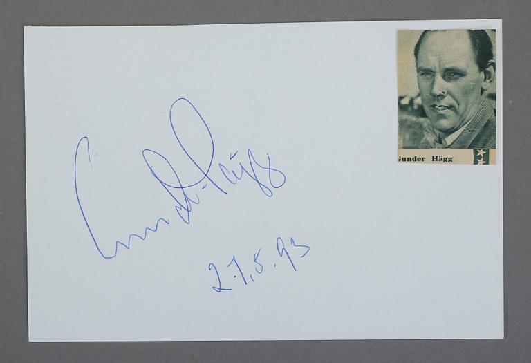 IDROTTSAUTOGRAFER I ALBUM, 36 st, bla Sebastian Coe, Birger Ruud, Hjalmar Andersen.