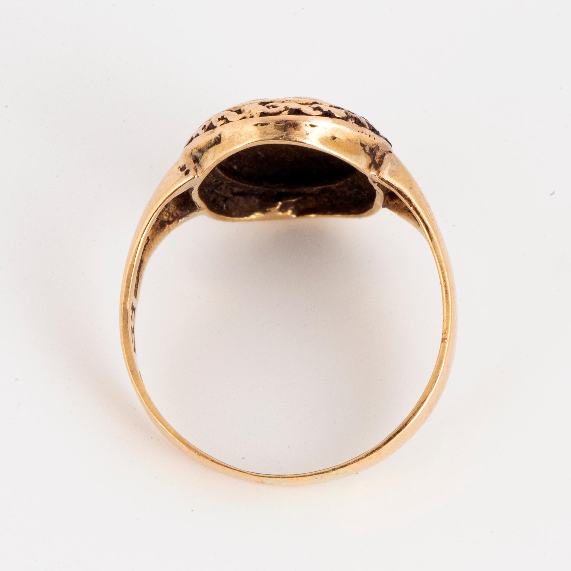 18K gold ring, 1896.