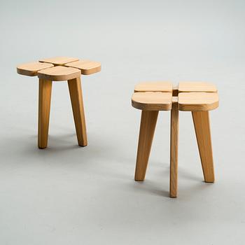 LISA JOHANSSON-PAPE, A PAIR OF STOOLS. Apila. 1970-/80s.