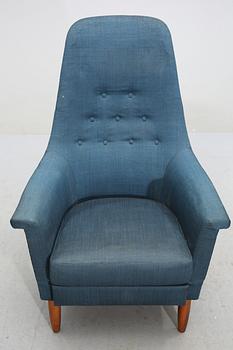 FÅTÖLJ med FOTPALL, 1950/60-tal.