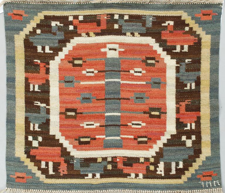 VÄVNAD / PROVBIT, ylle, gobelängteknik, signerad MMF, 1930-tal.