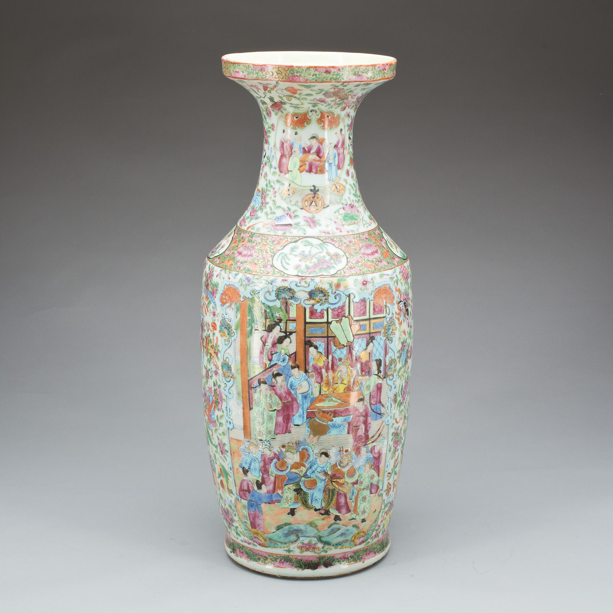 GOLVVAS, porslin, Kina, Kanton 1800-tal.