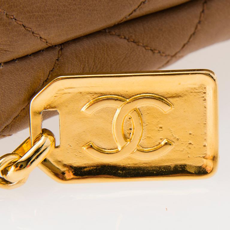 CHANEL Vintage Beige Shoulder Bag.