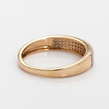 Ring, åttkantslipade diamanter, 14K guld.