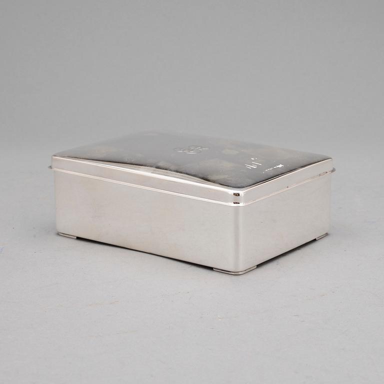 CIGARETTASK, silver, C G Hallberg, Stockholm, 1959.
