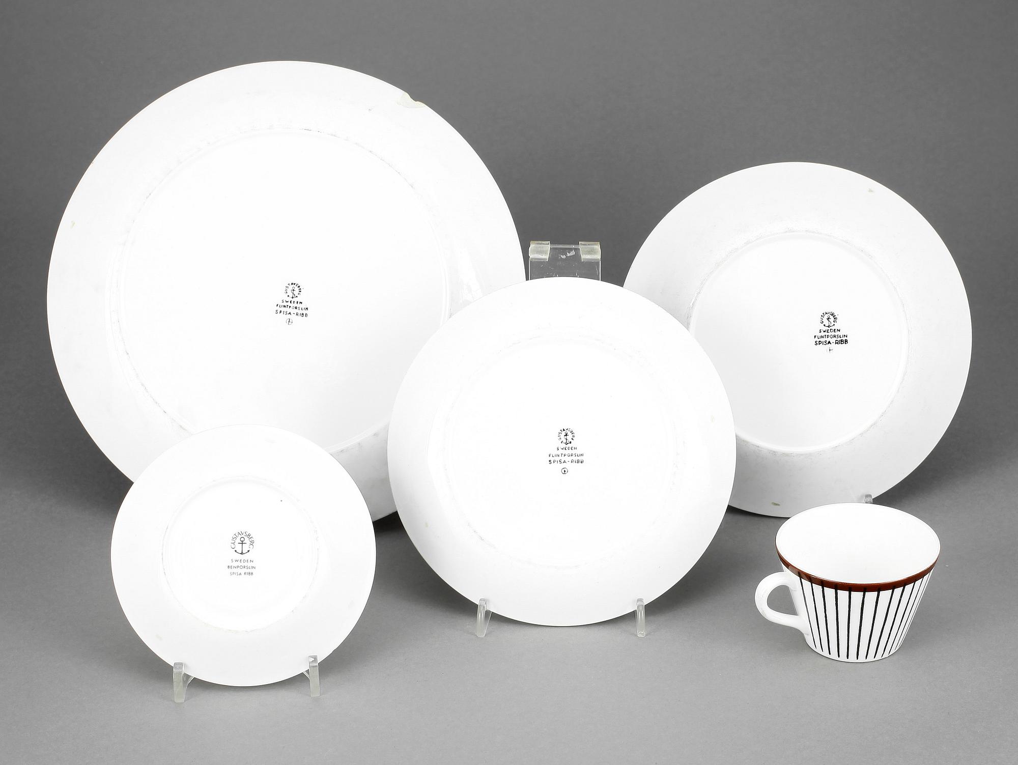SERVISDELAR, 30 delar, porslin, "Spisa Ribb", Stig Lindberg, Gustavsberg.