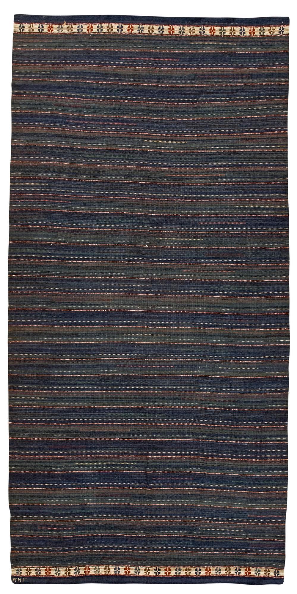 ÖVERKAST/DRAPERI OCH KUDDAR, 3 ST.
"Blå Duchatelltäcket", två "Hjortkudden" och en kudde med geometriska mönster. Rölakan. 278 x 134,5, 60 x 63,5, 59,5 x 67,5 respektive 57,5 x 66,5 cm. Duchatelltäcket signerat MMF (Märta Måås-Fjetterström).