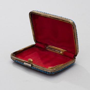 A SMALL BOX, silver and cloisonné enamel, Nikolai Zverev, Moscow ca 1900.