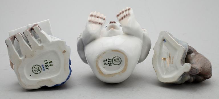 FIGURER, 3 st, porslin, Bing & Gröndahl.