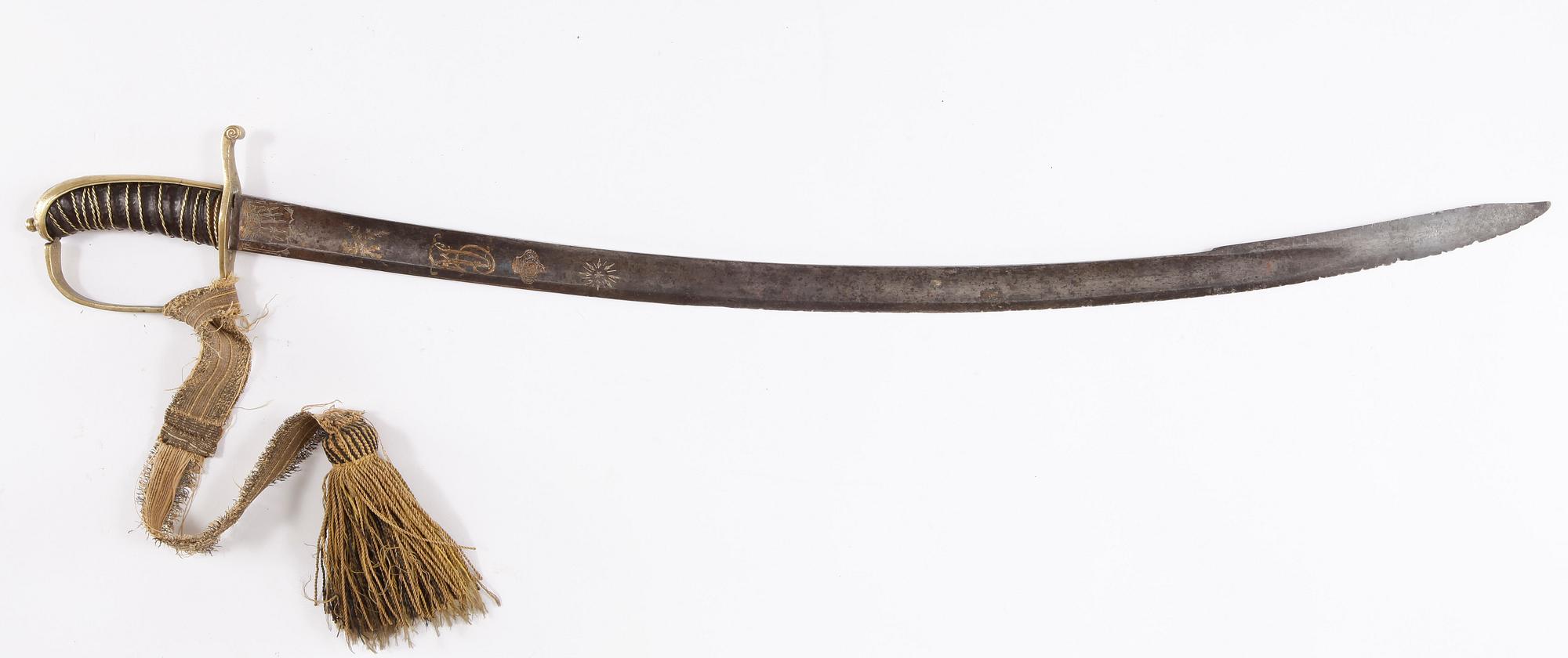 SABEL, officer, med Gustaf IV Adolfs monogram, 1800-talets början.