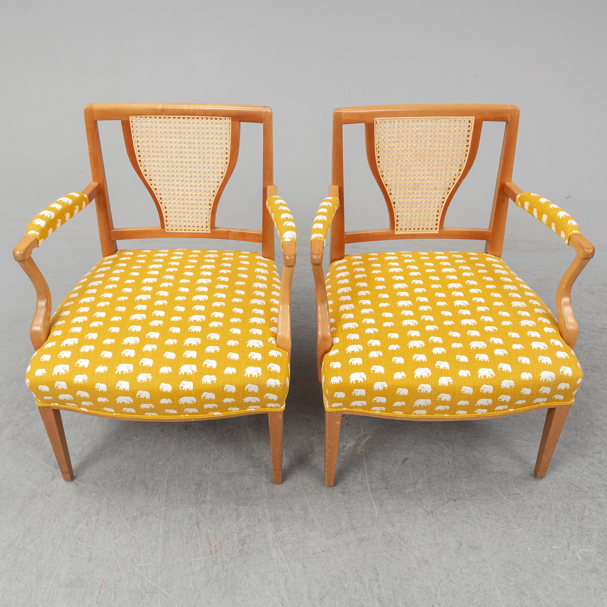 JOSEF FRANK, a pair of 969  armchairs, Firma Svensk Tenn.