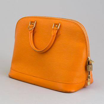 LOUIS VUITTON, an orange Epi leather 'Alma' bag.