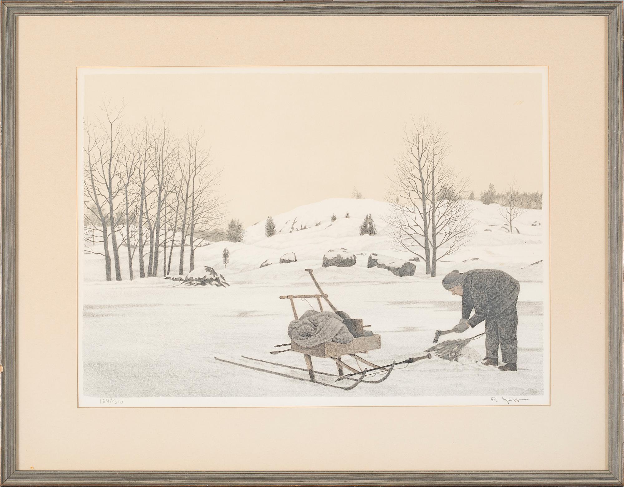 REINHOLD LJUNGGREN, färglitografier, 3 st, signerade och numrerade.
