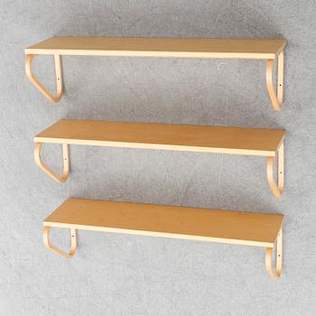 Three shelves by Alvar Aalto, Artek, second half of the 20th century.