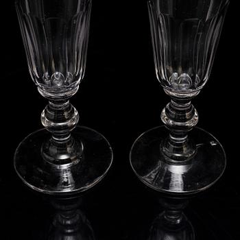 a set of ten 19th century  champagne glasses.