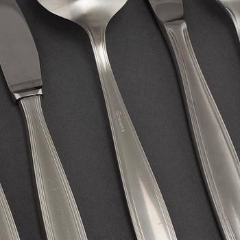 A stainless steel flatware set of 115 pcs by Sven-Arne Gillgren for Gense and G.A.B, third quarter of the 20th century.