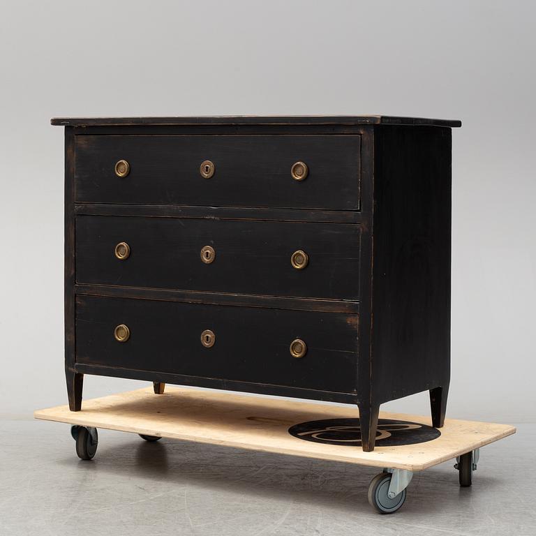 A 19h century chest of drawers.