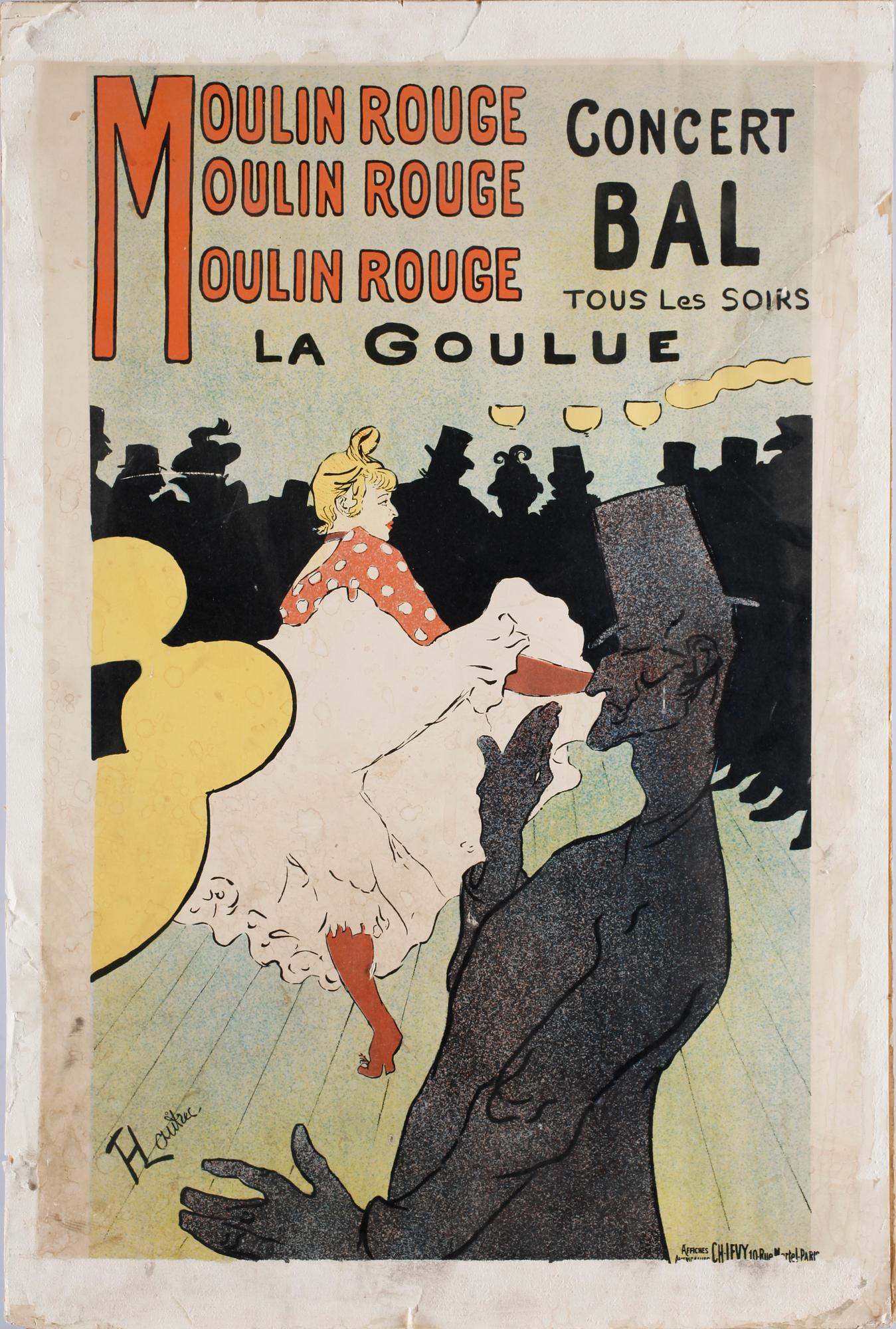 HENRI DE TOULOUSE-LAUTREC (Efter), affisch, troligen omkring sekelskiftet 1900.