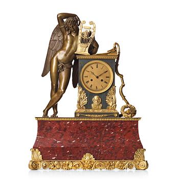 135. A French mantel clock, 1820's-1840's.