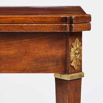 A Gustavian 'concertina action' mahogany games table by Georg Haupt (master in Stockholm 1770-84).