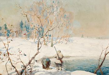 691. Ivan Kolesnikov, Jägare i vinterlandskap.