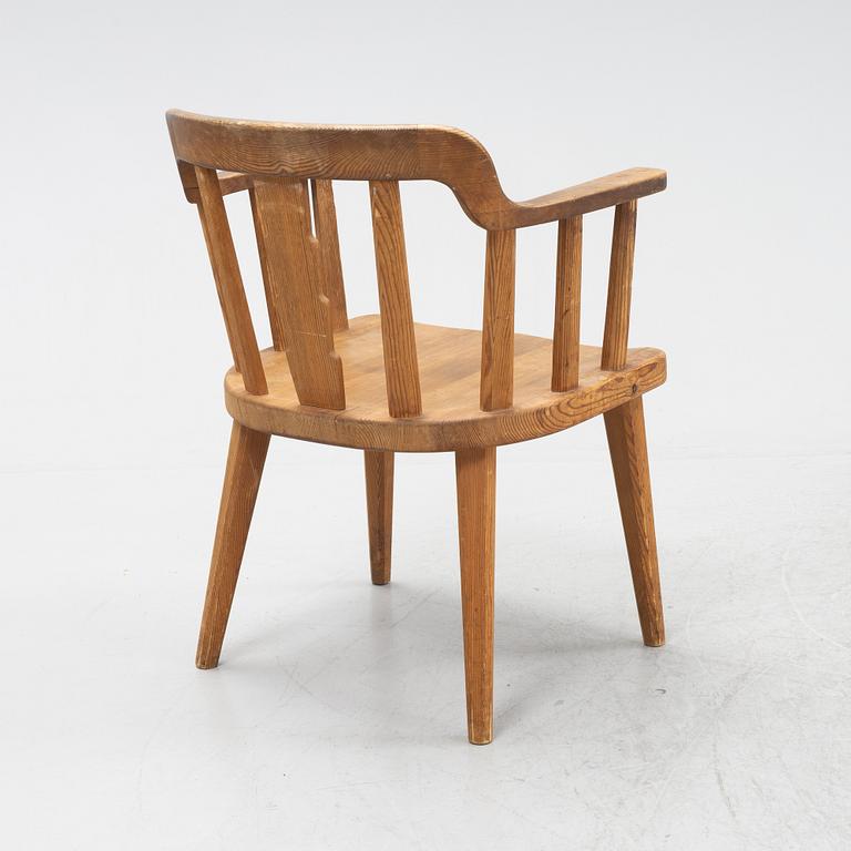 Nordiska Kompaniet, s stained pine chair 'Ekerö', Sweden ca 1947.