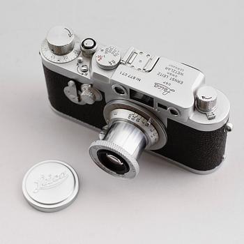 KAMERA med OBJEKTIV och VISOFLEX I, 1+3+1, Leica IIIg, nr. 877 071, Ernst Leitz, GMBH Wetzlar, Tyskland. 1957.