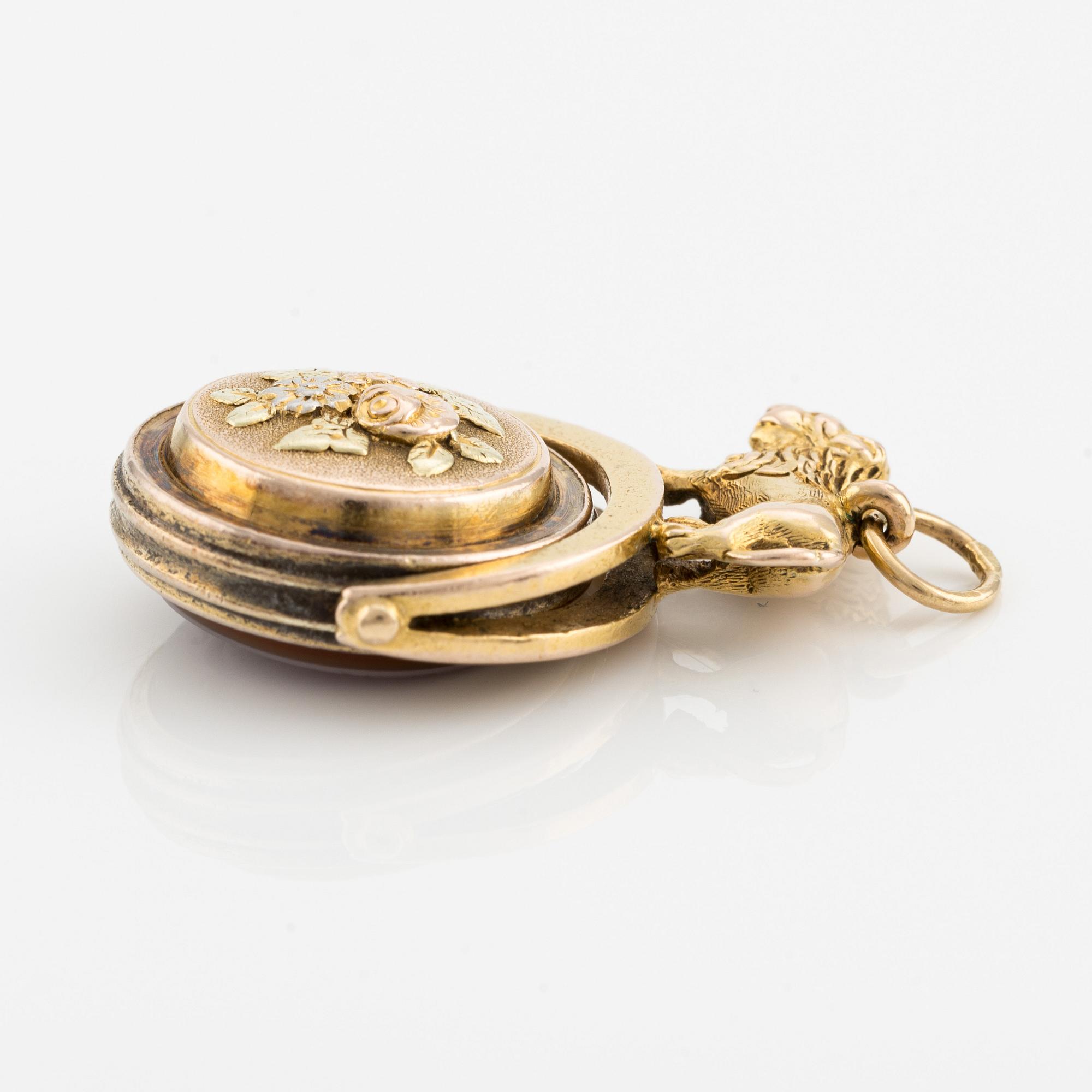 Sigill, 14K guld med karneol med monogram.