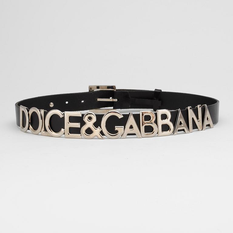 DOLCE & GABBANA, a black leather belt.