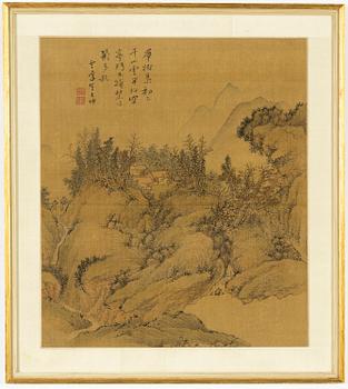Unidentified Chinese artist, two paintings, watercolour and ink on silk, 19th/20th Century.