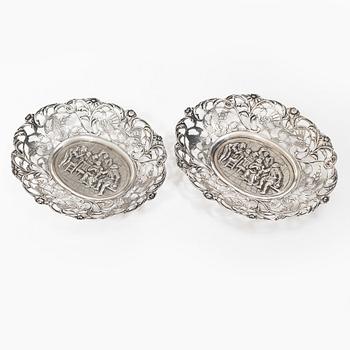 Sauceboat, a pair, silver, Rococo style, 20th century.
