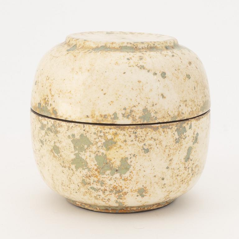 Hans Hedberg, a faience box and cover, Biot, France.