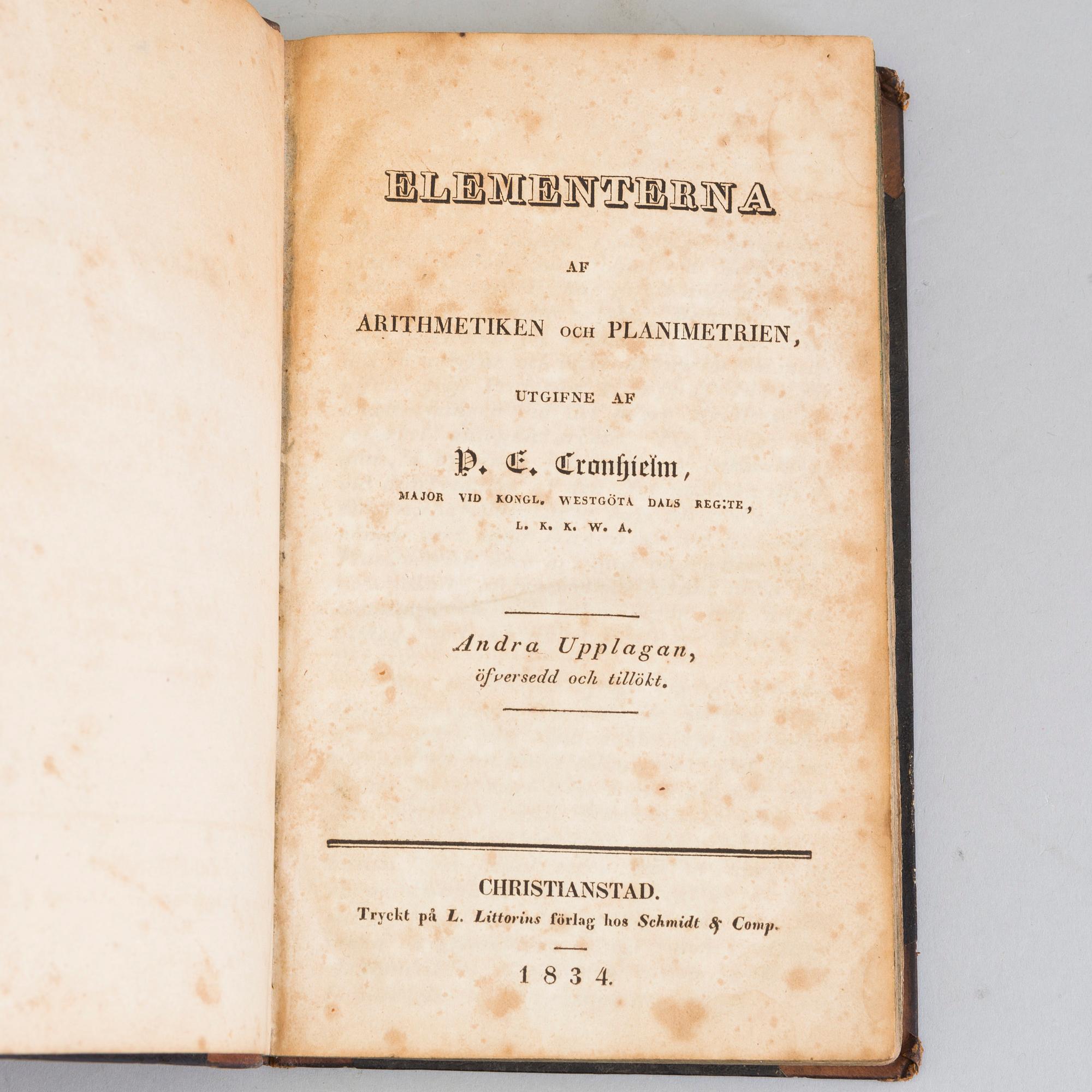 BOOKS, four volumes, 18th and 19th century.