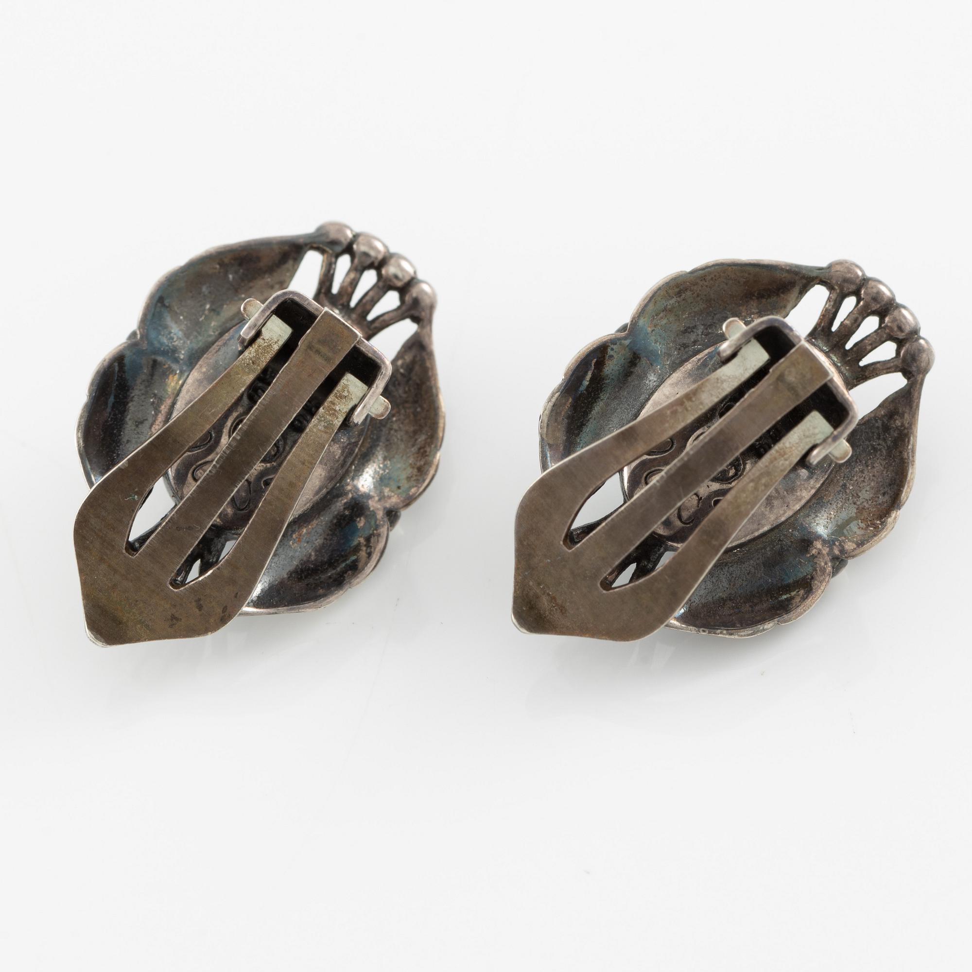 Georg Jensen, ett par örhängen, sterlingsilver.