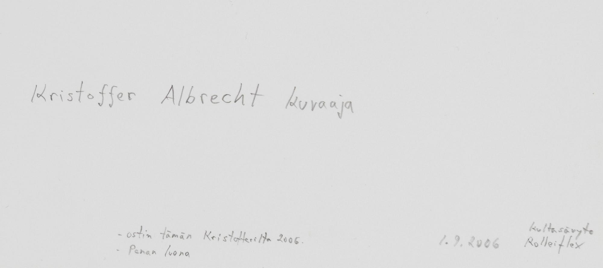Kristoffer Albrecht, Untitled, 1989.