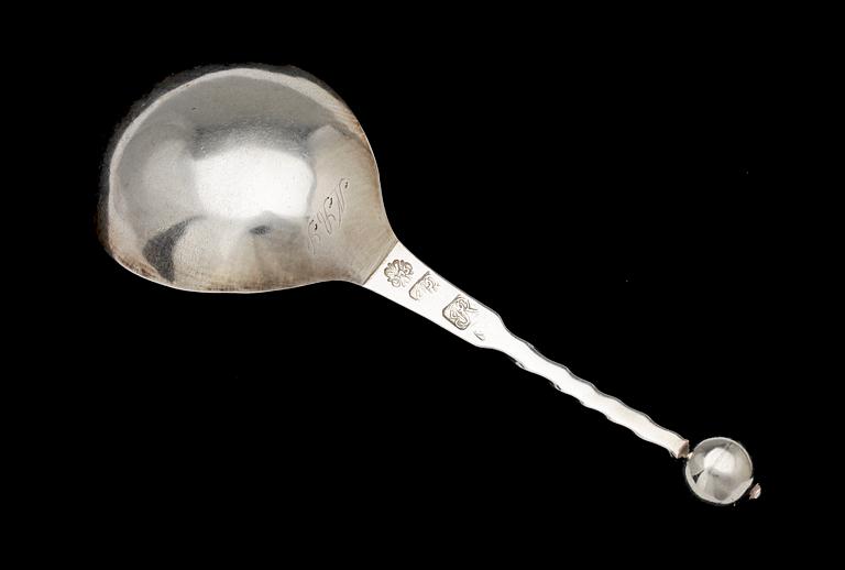 BRÄNNVINSSKED, silver, okänd mästare, 1745. Totalvikt 37g.